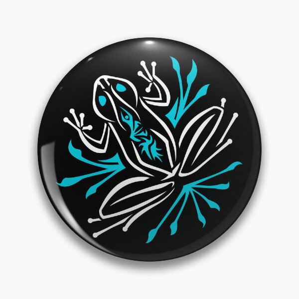 Item preview, Blue and White Cute Frog / Toad - Abstract / Tribal - For use on a dark background designed and sold by SfidaDesigns.