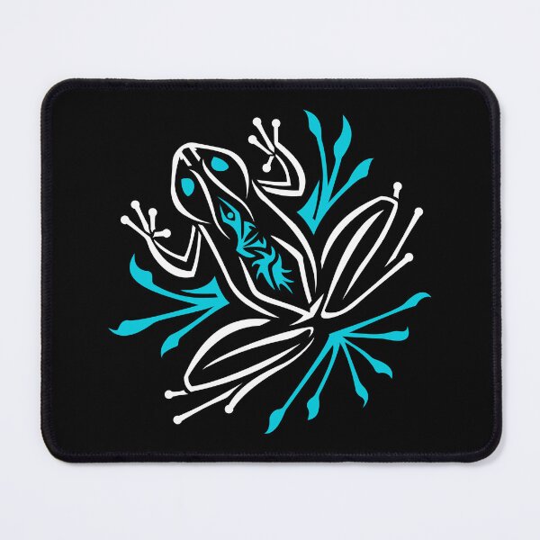 Item preview, Blue and White Cute Frog / Toad - Abstract / Tribal - For use on a dark background designed and sold by SfidaDesigns.