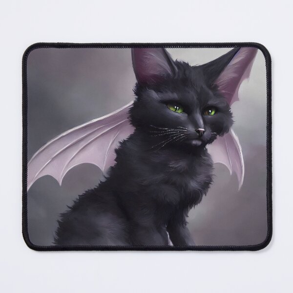 Item preview, BatCat Plushie Whimsical Wall Art designed and sold by @adorcharm Modern & Classic AI Art.
