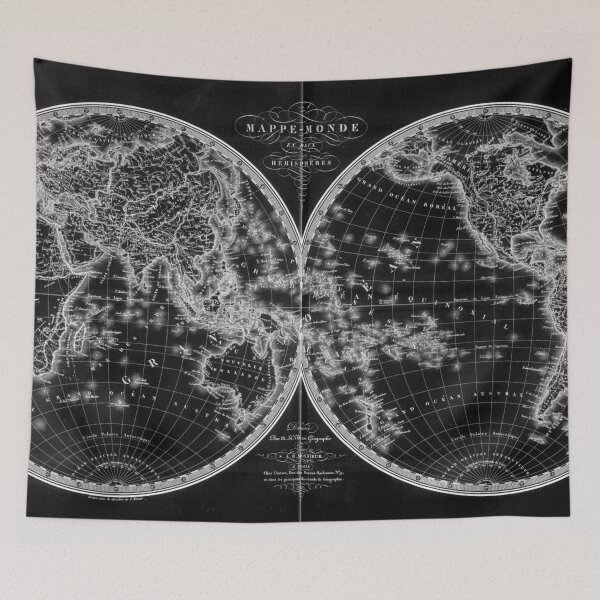 Item preview, Black and White World Map (1820) Inverse designed and sold by BravuraMedia.