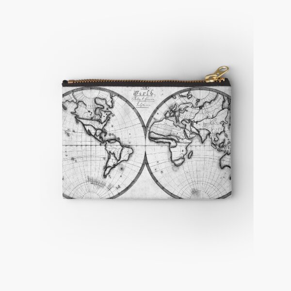 Item preview, Black and White World Map (1821) designed and sold by BravuraMedia.