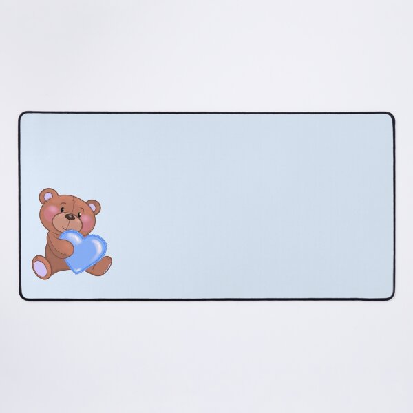 Item preview, teddy bear with blue heart designed and sold by emroccs.