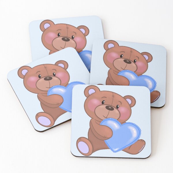 Item preview, teddy bear with blue heart designed and sold by emroccs.