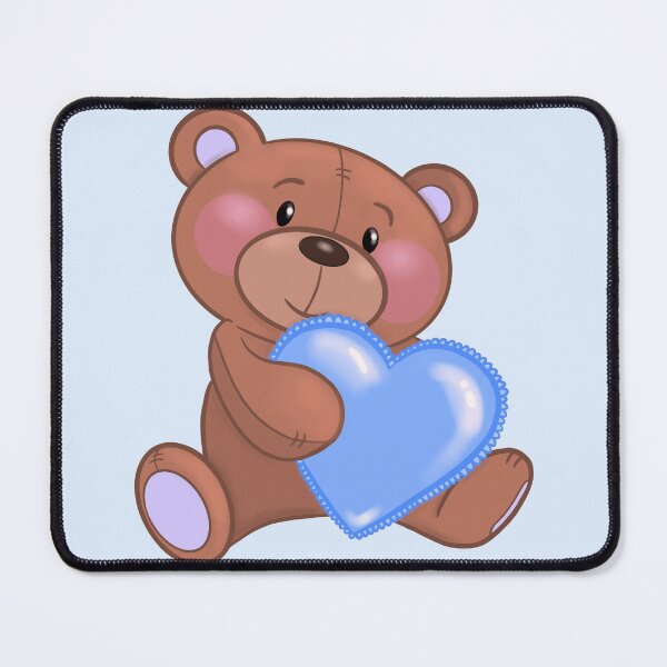 Item preview, teddy bear with blue heart designed and sold by emroccs.