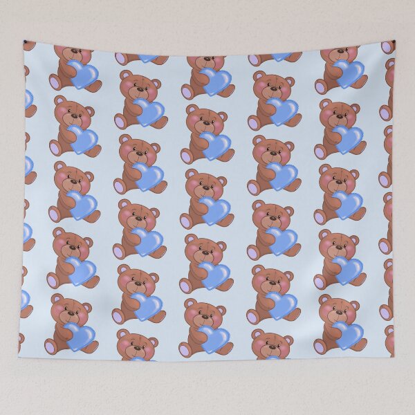 Item preview, teddy bear with blue heart designed and sold by emroccs.