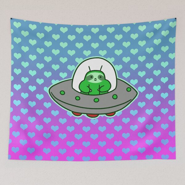 Item preview, Alien UFO Sloth - Ombre Hearts designed and sold by SaradaBoru.