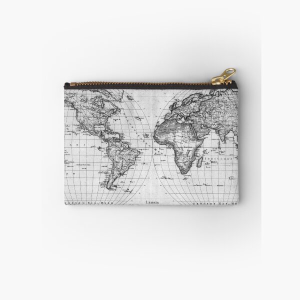 Item preview, Black and White World Map (1827) designed and sold by BravuraMedia.