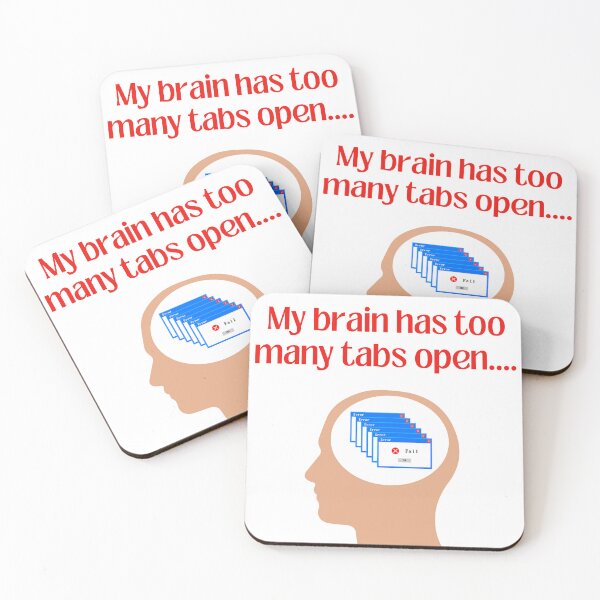 Item preview, Funny overworked mind, too many tabs, error screen designed and sold by LadyRebelFL.