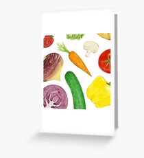 Watercolour vegetables Greeting Card