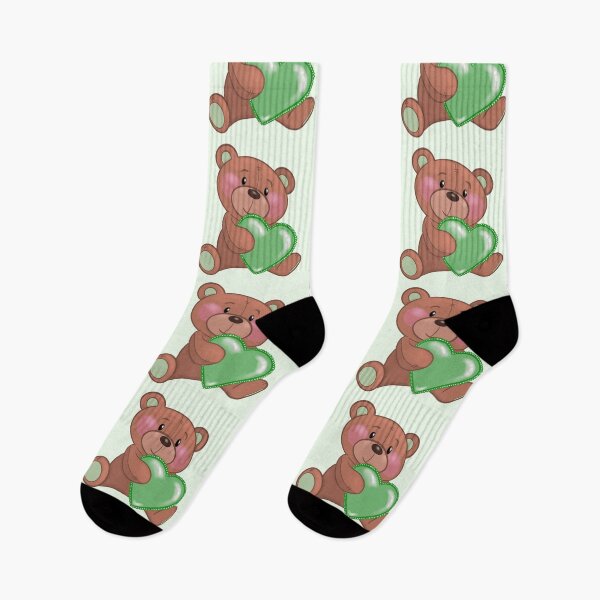 Item preview, teddy bear with green heart designed and sold by emroccs.