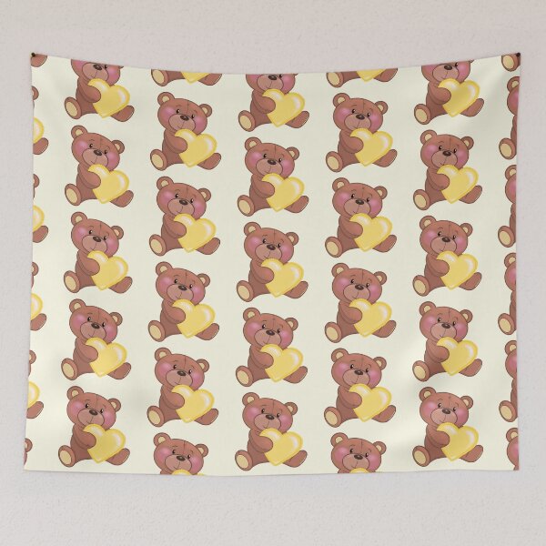 Item preview, teddy bear with yellow heart designed and sold by emroccs.