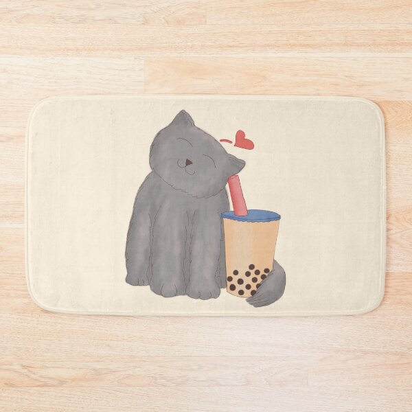 Item preview, Boba Tea with Happy Gray Cat | 珍珠奶茶與灰貓 designed and sold by Sheridan T.