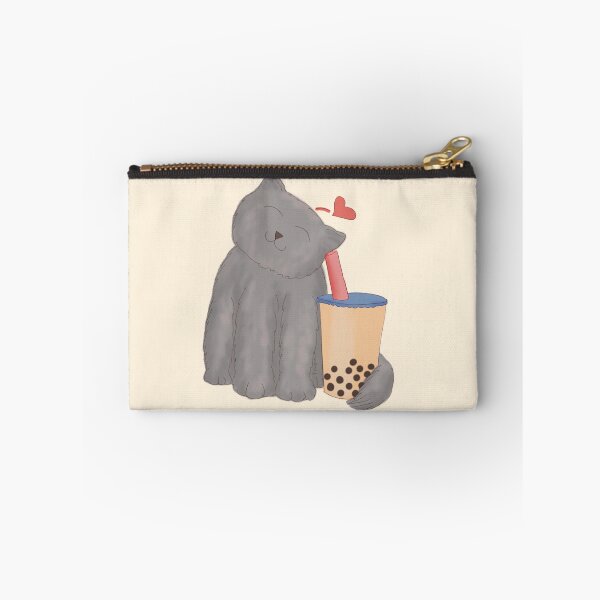 Item preview, Boba Tea with Happy Gray Cat | 珍珠奶茶與灰貓 designed and sold by Sheridan T.