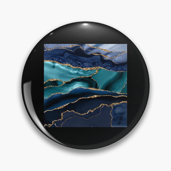 Item preview, Glamour Ocean Blue Faux Marble  Sticker designed and sold by Rhubarbbechtel.