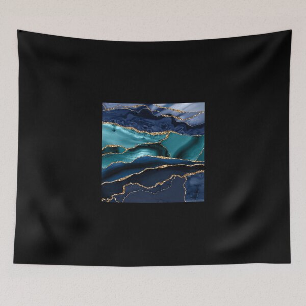 Item preview, Glamour Ocean Blue Faux Marble  Sticker designed and sold by Rhubarbbechtel.