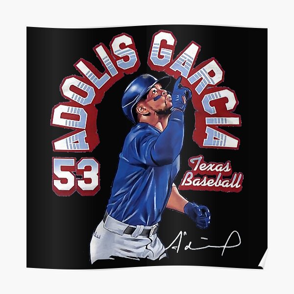 Adolis Garcia Texas Rangers player baseball retro poster gift