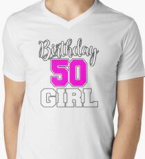Women's Birthday Shirt For 50 Year Old Birthday Men's V-Neck T-Shirt