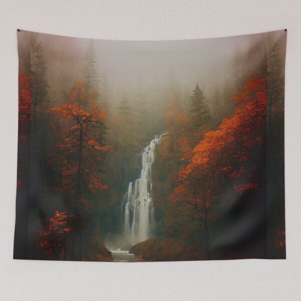 Item preview, Liminal October - Misty Forest Waterfall designed and sold by AuroraAndsten.
