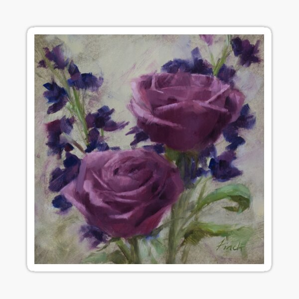 Redeemed • Floral Painting by Rebecca Finch Sticker