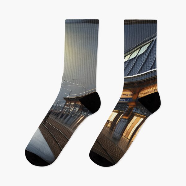 Item preview, Full moon over a train station designed and sold by REALDesign-Shop.