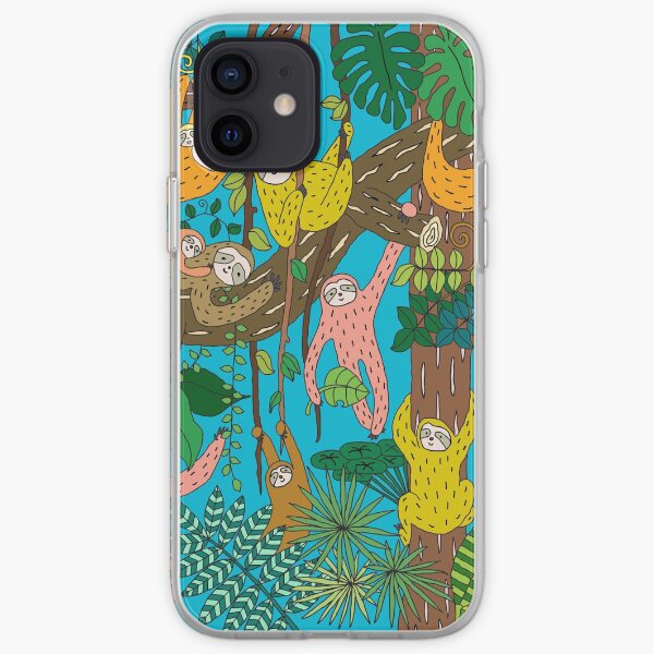 Happy Sloths Jungle iPhone Soft Case