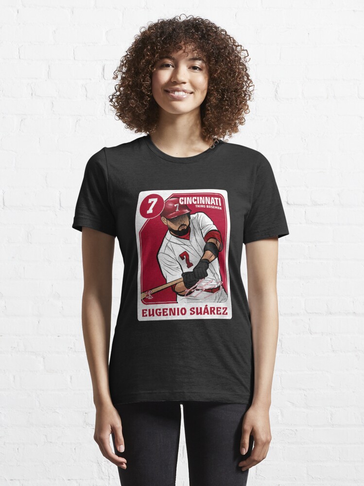 Eugenio Suarez Baseball Paper Poster Mariners 2 - Eugenio Suarez - T-Shirt