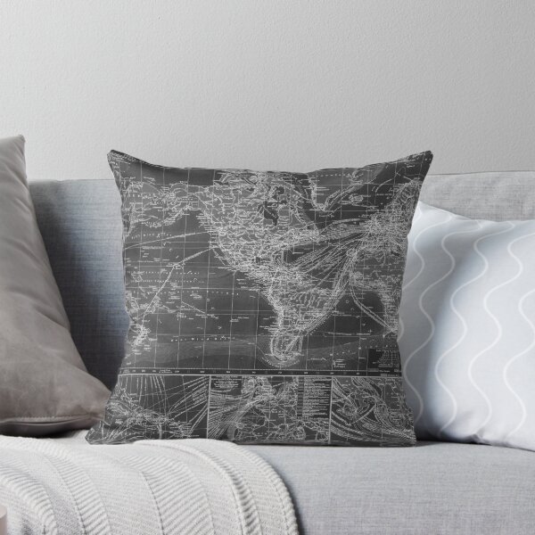 Item preview, Black and White World Map (1895) Inverse 2 designed and sold by BravuraMedia.