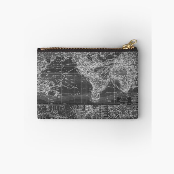 Item preview, Black and White World Map (1895) Inverse 2 designed and sold by BravuraMedia.