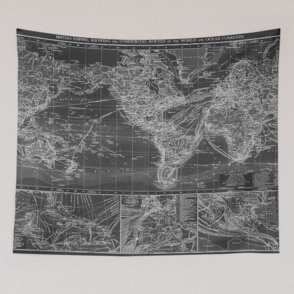 Item preview, Black and White World Map (1895) Inverse 2 designed and sold by BravuraMedia.