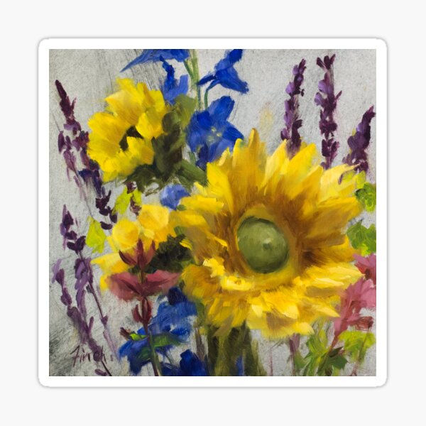 Renewed • Floral Painting by Rebecca Finch Sticker