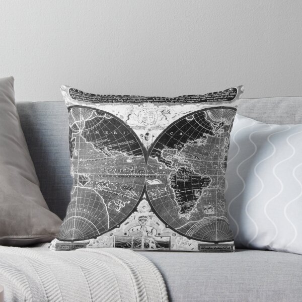 Item preview, Black and white World Map (1595) Inverse designed and sold by BravuraMedia.