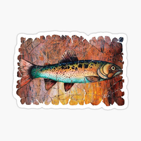 Vintage Red Trout Fresco Sticker