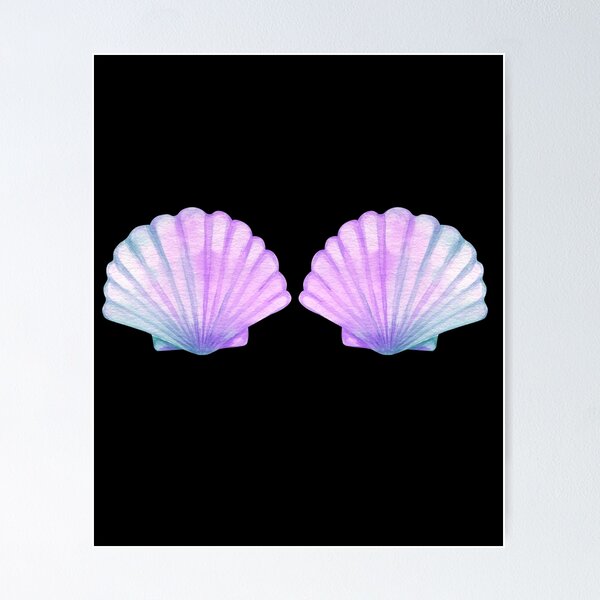 Mermaid clam shell bra Poster for Sale by Hallows03