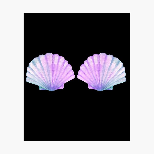 MERMAID SHELL BRA SHIRT,SVG Photographic Print for Sale by