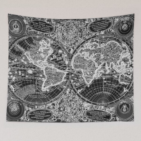 Item preview, Black and White World Map (1744) Inverse designed and sold by BravuraMedia.