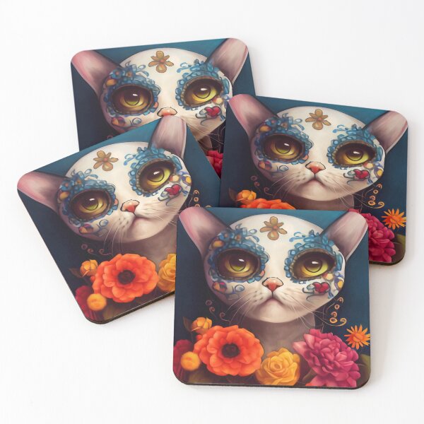 Item preview, Día de Muertos Gato con Flores #3, Arte Generado por IA designed and sold by AiHolidayArt.
