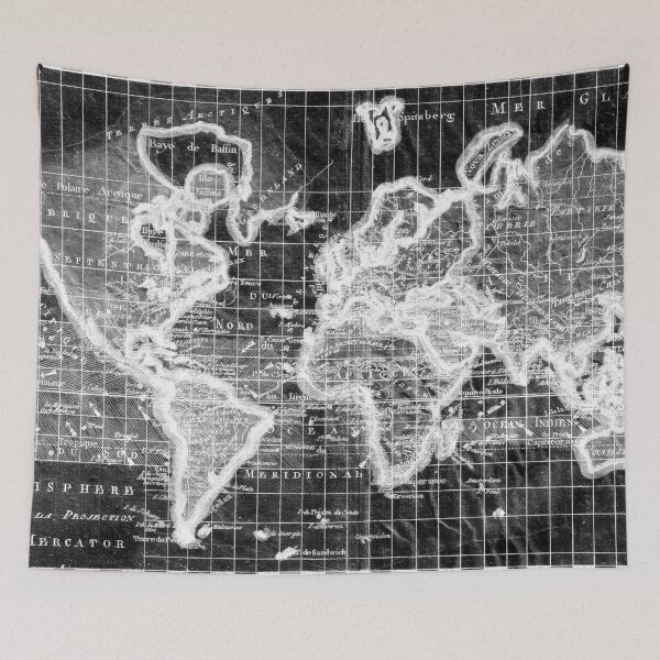 Item preview, Black and White World Map (1780) Inverse designed and sold by BravuraMedia.