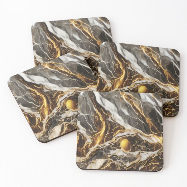 Item preview, Black White and Gold Marble Texture designed and sold by taogiauco.