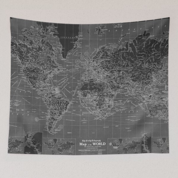 Item preview, Black and White World Map (1918) Inverse designed and sold by BravuraMedia.