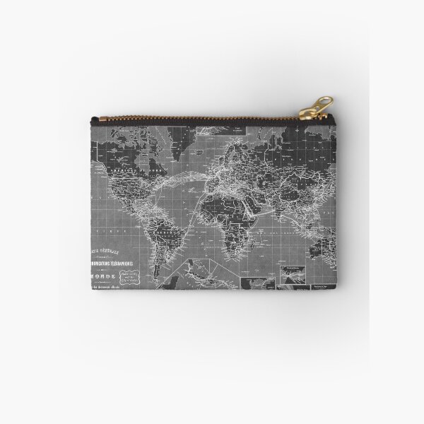 Item preview, Black and White World Map (1898) Inverse designed and sold by BravuraMedia.