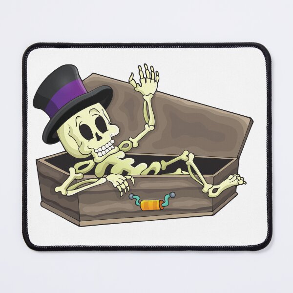 Item preview, drawing of skeleton coming out of coffin designed and sold by JAG2B.