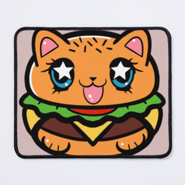 Item preview, Kitty Loves Junk Food - Burgers designed and sold by CustomCatsArt.