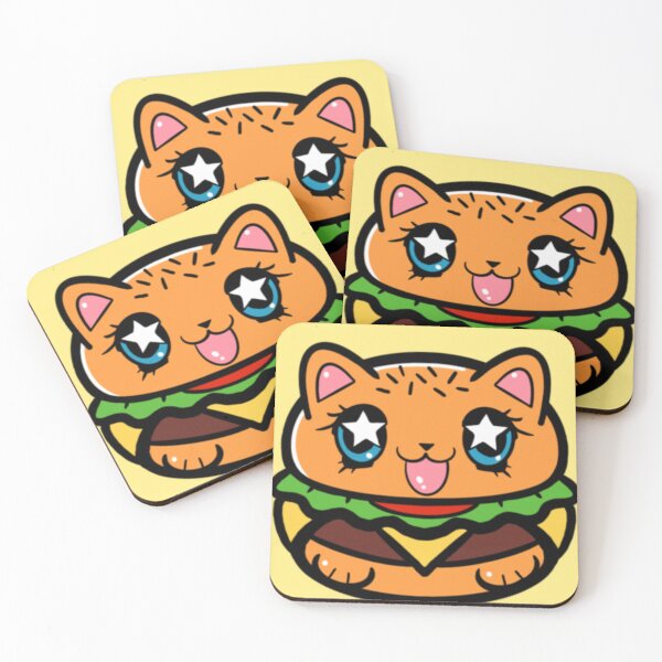 Item preview, Kitty Loves Junk Food - Burgers designed and sold by CustomCatsArt.
