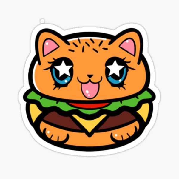 Kitty Loves Junk Food - Burgers Sticker
