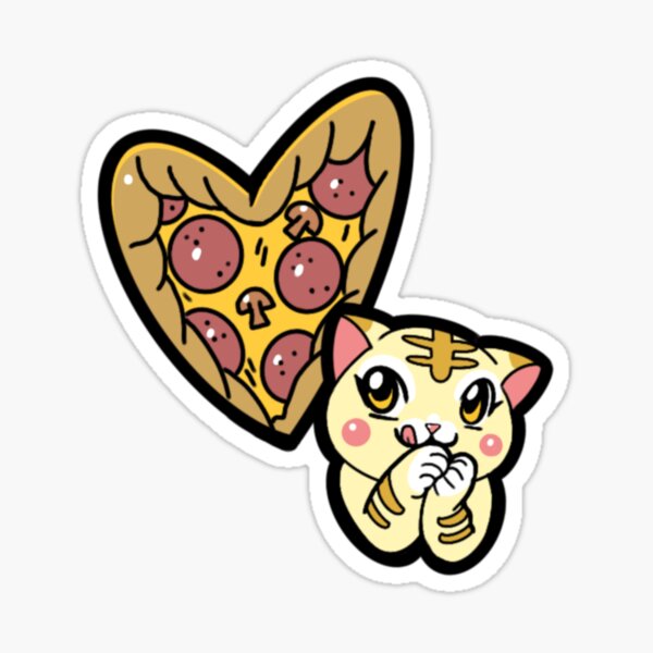 Item preview, Kitty Loves Junk Food - Pizza designed and sold by CustomCatsArt.