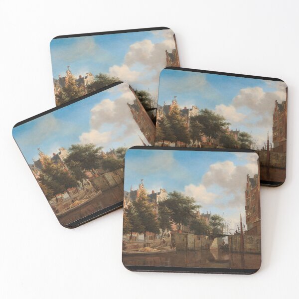 Item preview, Amsterdam City View with Houses on the Herengracht and the old Haarlemmersluis - Jan van der Heyden designed and sold by 2Girls1Shirt.