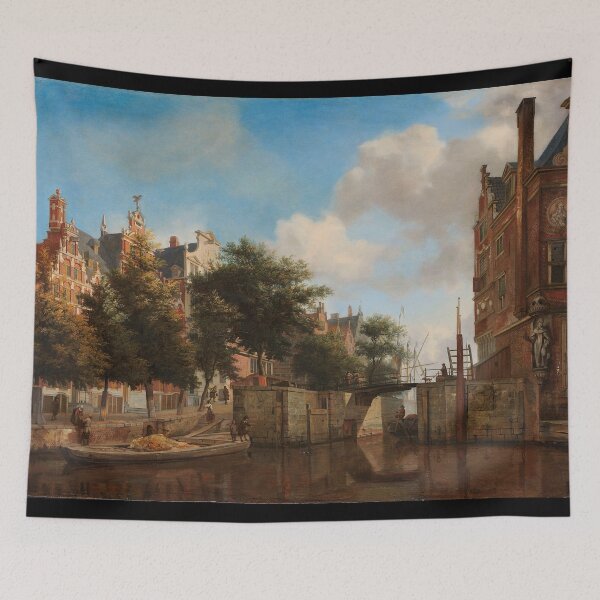 Item preview, Amsterdam City View with Houses on the Herengracht and the old Haarlemmersluis - Jan van der Heyden designed and sold by 2Girls1Shirt.