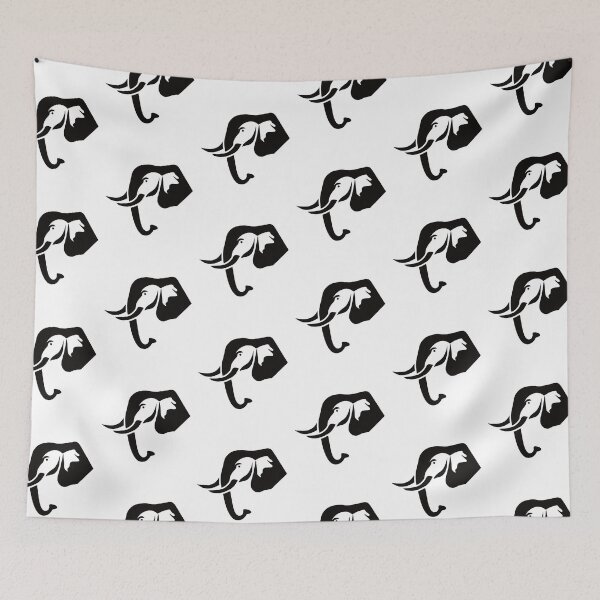 Item preview, Black Elephant with White Background designed and sold by FlippinTurtles.