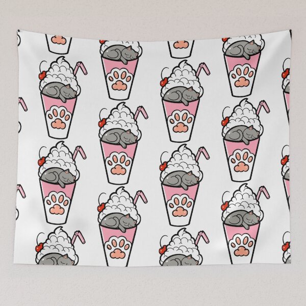 Item preview, Kitty Loves Junk Food - Meowshake designed and sold by CustomCatsArt.