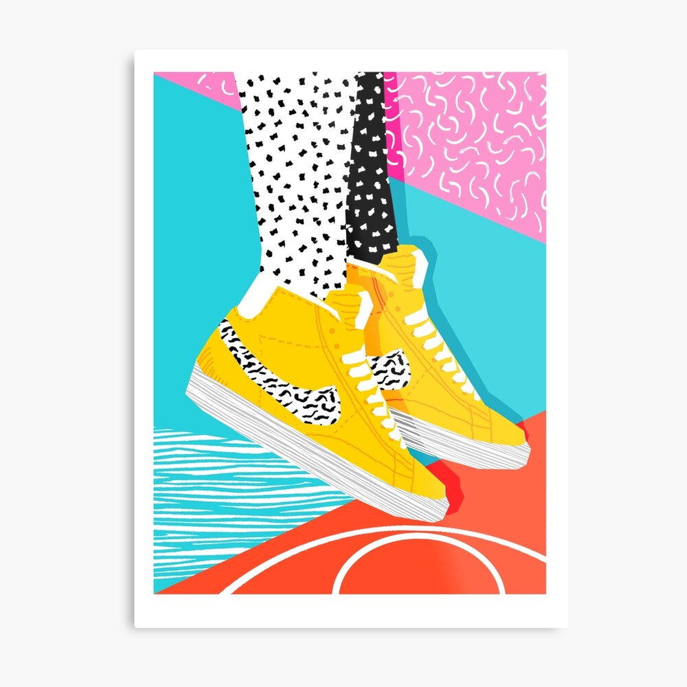 You Not - memphis shoes fashion throwback 80s style trends minimalist art neon " Art Print Sale by | Redbubble
